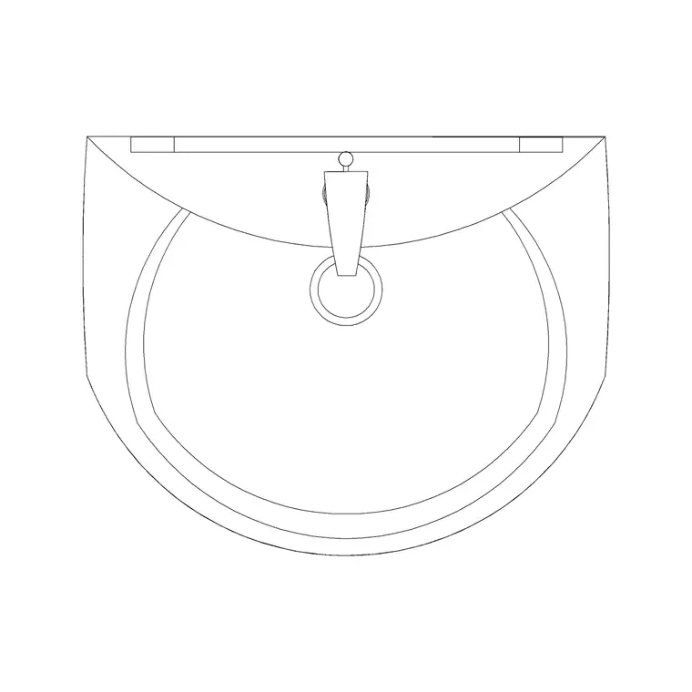 Wash Basin 9 DWG CAD block thumbnail — bathroom drawing