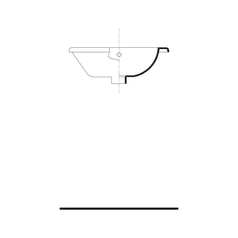 Wash Basin Curve Edge F Elevation DWG CAD block thumbnail — bathroom drawing