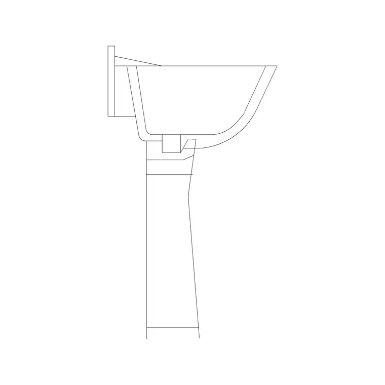 Wash Basin Ele With Pedestal DWG CAD block thumbnail — bathroom drawing