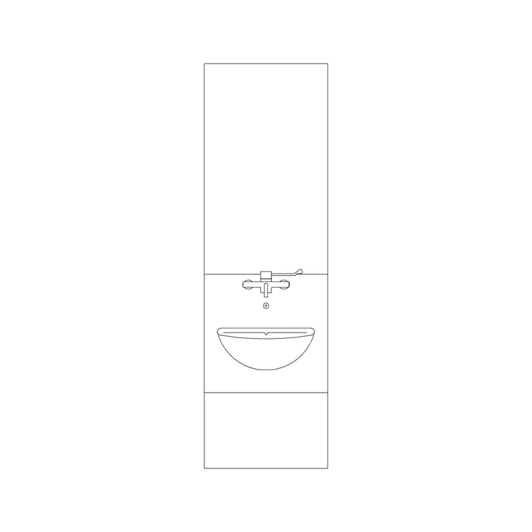 Wash Basin Ele DWG CAD block thumbnail — medical drawing