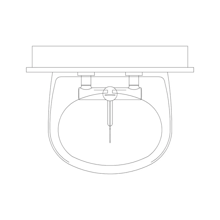 Wash Basin Plan DWG CAD block thumbnail — medical drawing