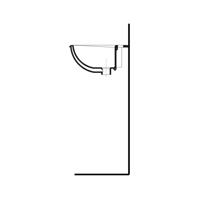 Wash Basin Round Elevation DWG CAD block thumbnail — bathroom drawing