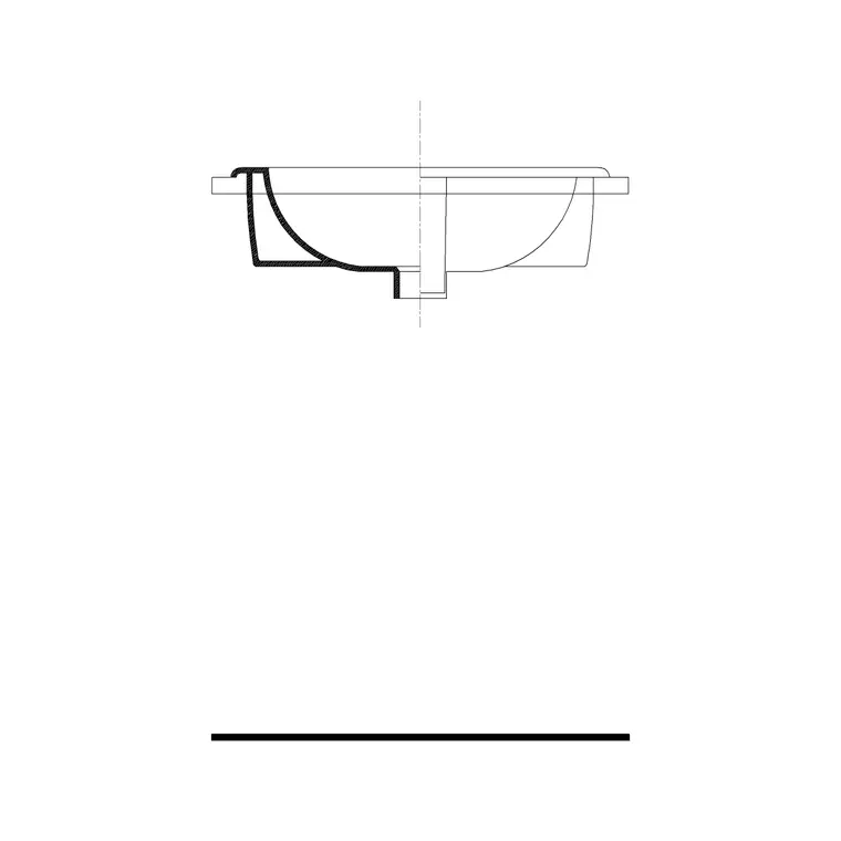 Wash Basin Round F Elevation DWG CAD block thumbnail — bathroom drawing