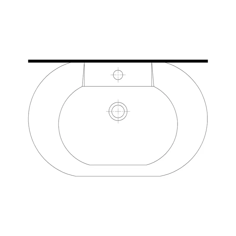 Wash Basin Round Plan DWG CAD block thumbnail — bathroom drawing