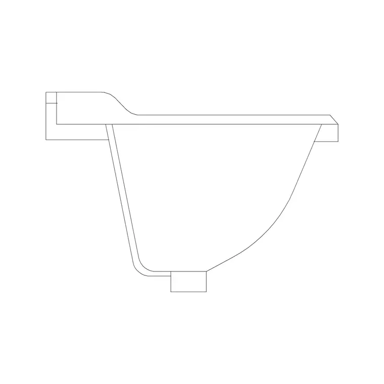 Wash Basin Side Ele Type B DWG CAD block thumbnail — bathroom drawing