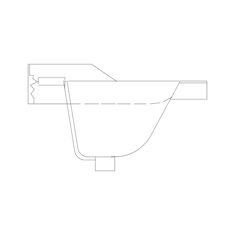 Wash Basin Side Ele Type C DWG CAD block thumbnail — bathroom drawing