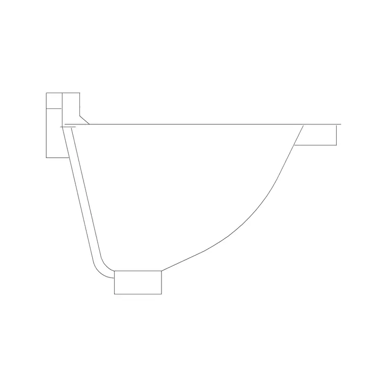 Wash Basin Side Ele Withouth Pedestal DWG CAD block thumbnail — bathroom drawing