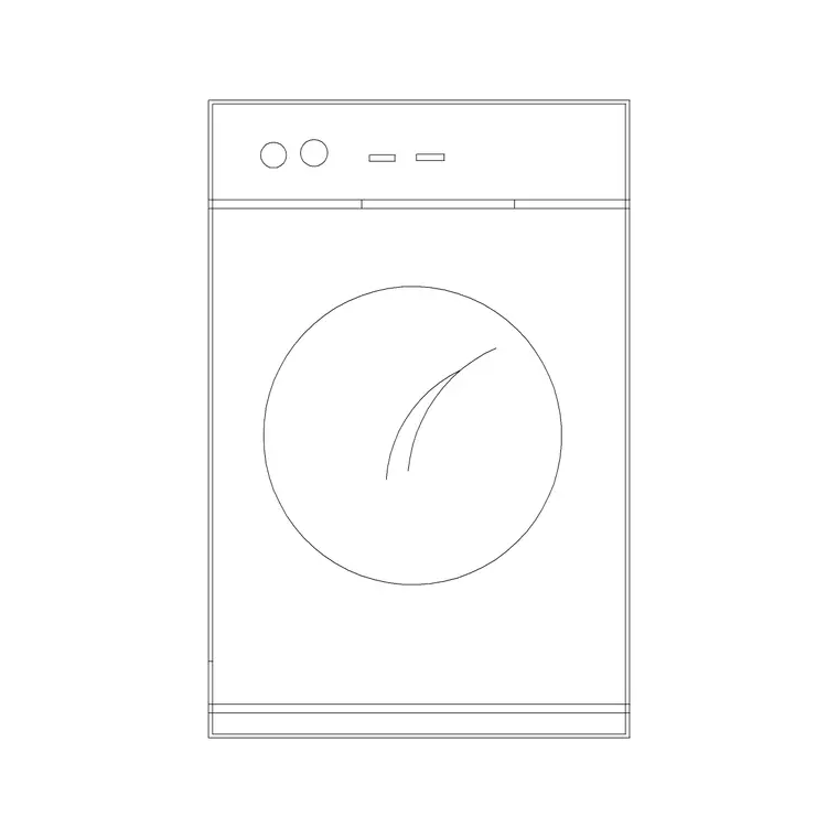 Washers & Dryers Elevation 1 DWG CAD block thumbnail — kitchen drawing