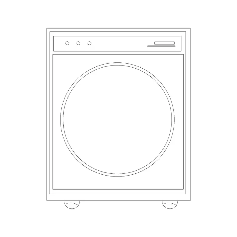 Washers & Dryers Elevation 3 DWG CAD block thumbnail — kitchen drawing
