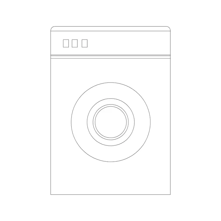Washers & Dryers Elevation 4 DWG CAD block thumbnail — kitchen drawing