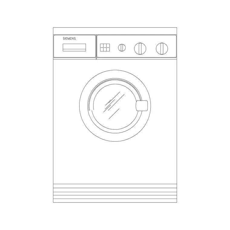 Washers & Dryers Elevation 5 DWG CAD block thumbnail — kitchen drawing