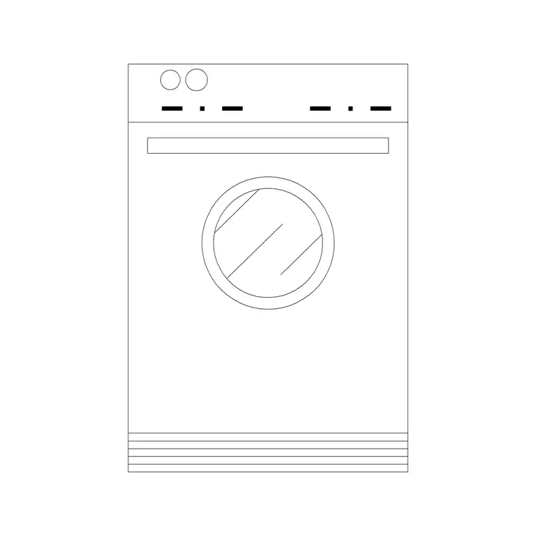Washers & Dryers Elevation 8 DWG CAD block thumbnail — kitchen drawing