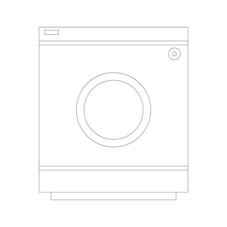 Washing Machine Front Opener Type B DWG CAD block thumbnail — kitchen drawing