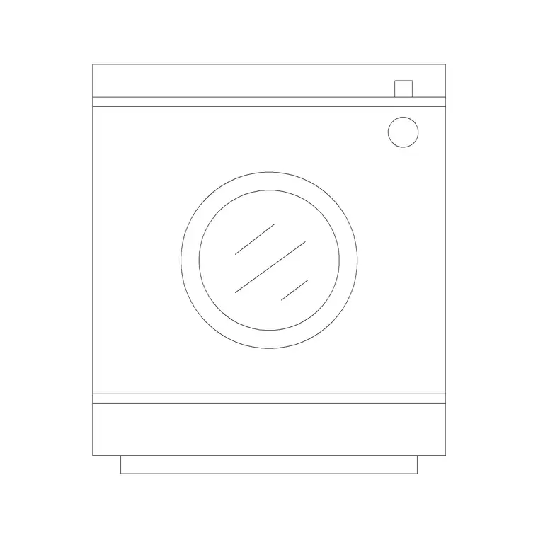 Washing Machine Front Opener DWG CAD block thumbnail — kitchen drawing