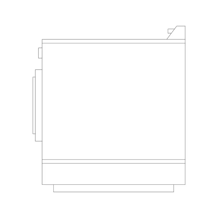 Washing Machine Side Elevation DWG CAD block thumbnail — kitchen drawing