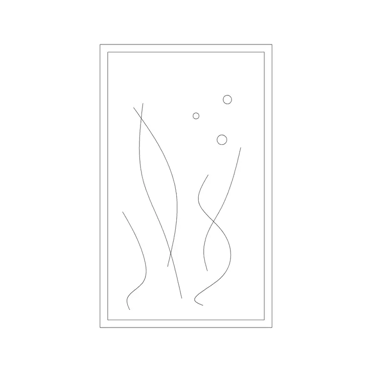Water Frame CAD block DWG — plan and elevation view