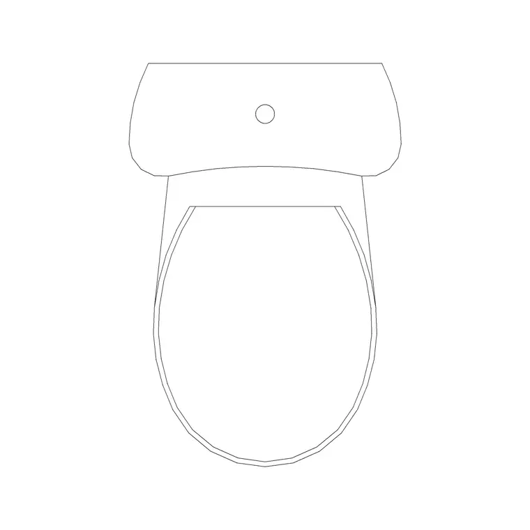 WC Single Piece Dsigner DWG CAD block thumbnail — bathroom drawing