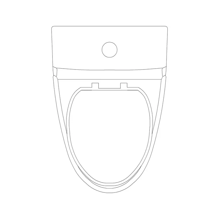 WC Single Piece Round Edge DWG CAD block thumbnail — bathroom drawing