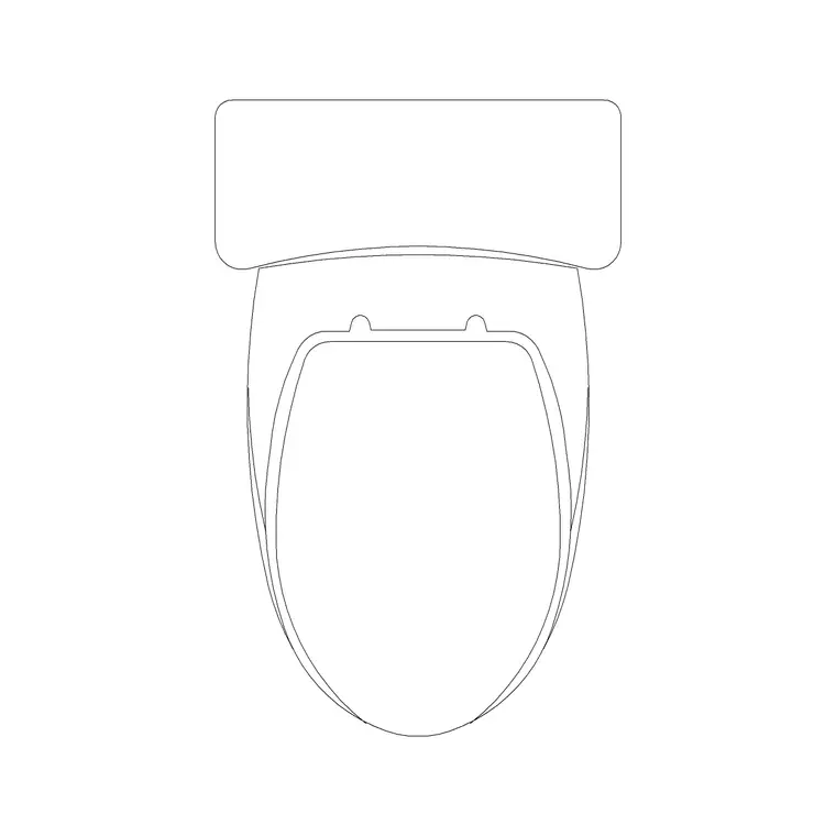 WC Wall Hung (2) DWG CAD block thumbnail — bathroom drawing