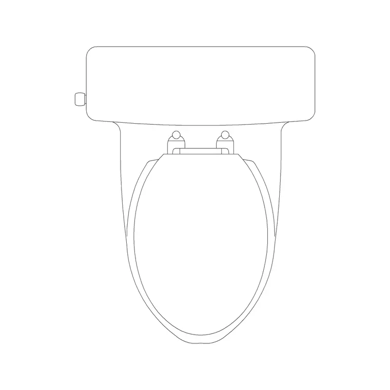 WC CAD block DWG — plan and elevation view