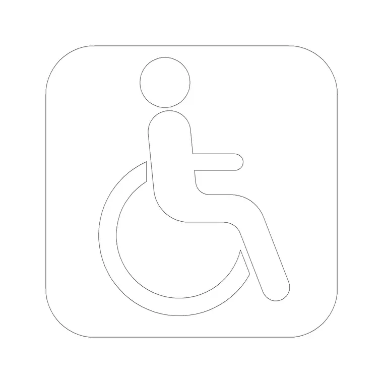 Wheel Chair Accessible 2 DWG CAD block thumbnail — building symbols drawing