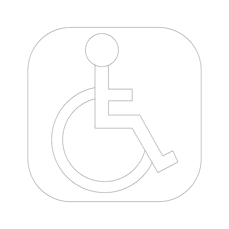 Wheel Chair Accessible 3 DWG CAD block thumbnail — building symbols drawing