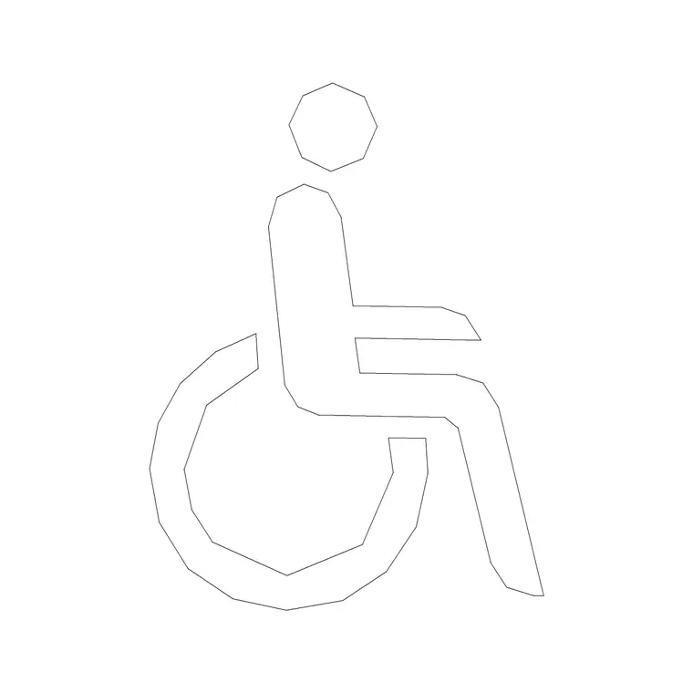 Wheel Chair Accessible 4 DWG CAD block thumbnail — building symbols drawing