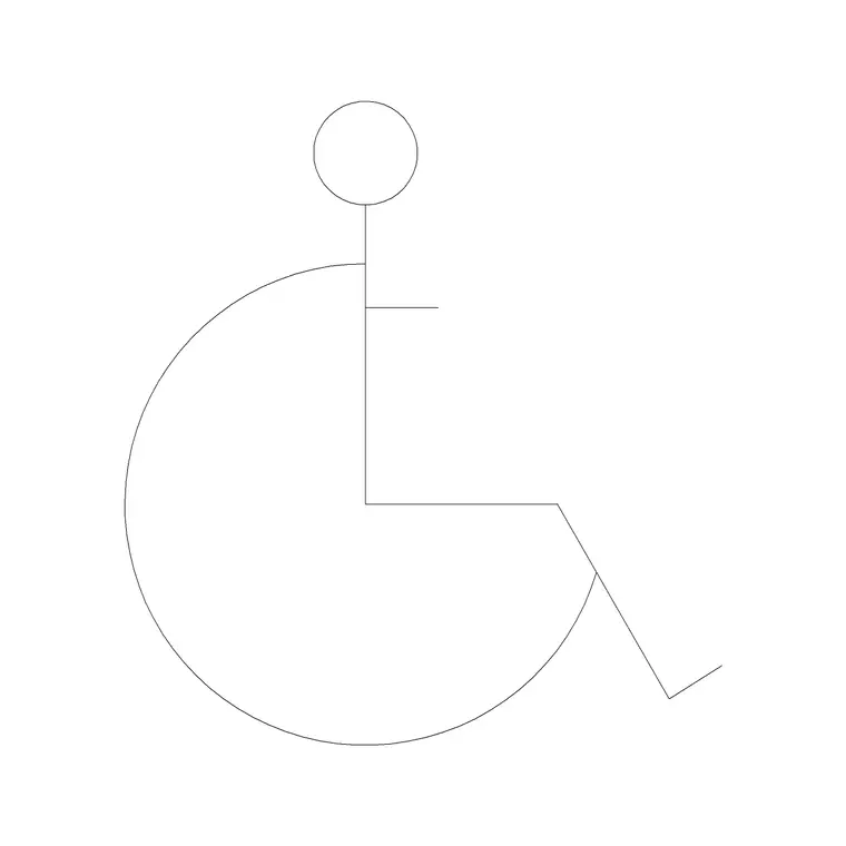 Wheel Chair Accessible 5 DWG CAD block thumbnail — building symbols drawing