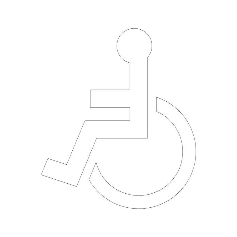 Wheel Chair Accessible 6 DWG CAD block thumbnail — building symbols drawing