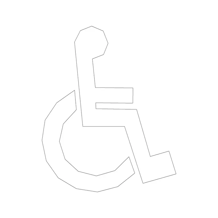 Wheel Chair Accessible DWG CAD block thumbnail — building symbols drawing
