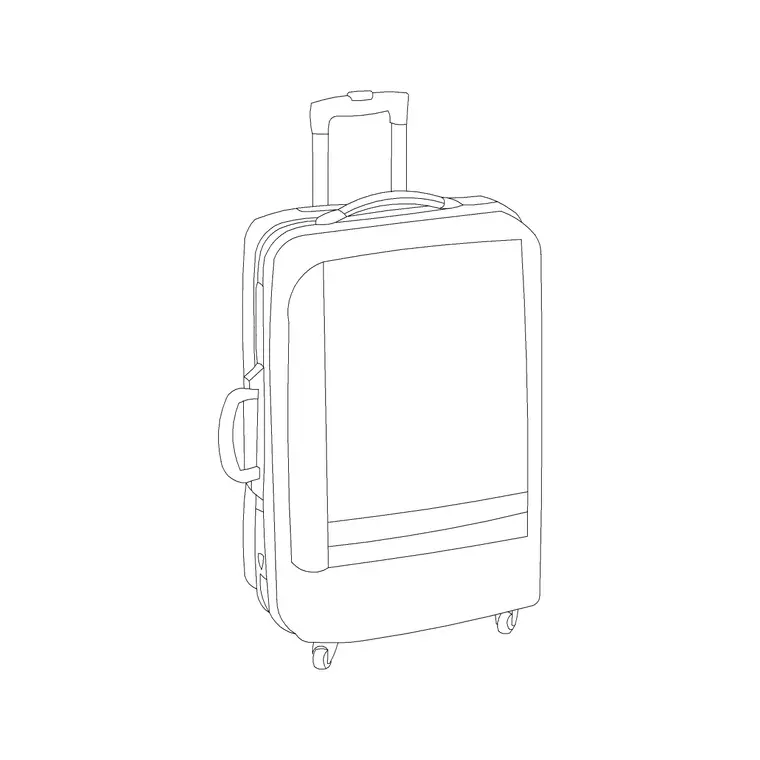 Wheeled Duffel Bag DWG CAD block thumbnail — accessories drawing