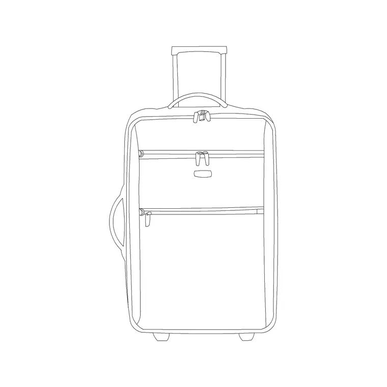 Wheeled Luggage DWG CAD block thumbnail — accessories drawing