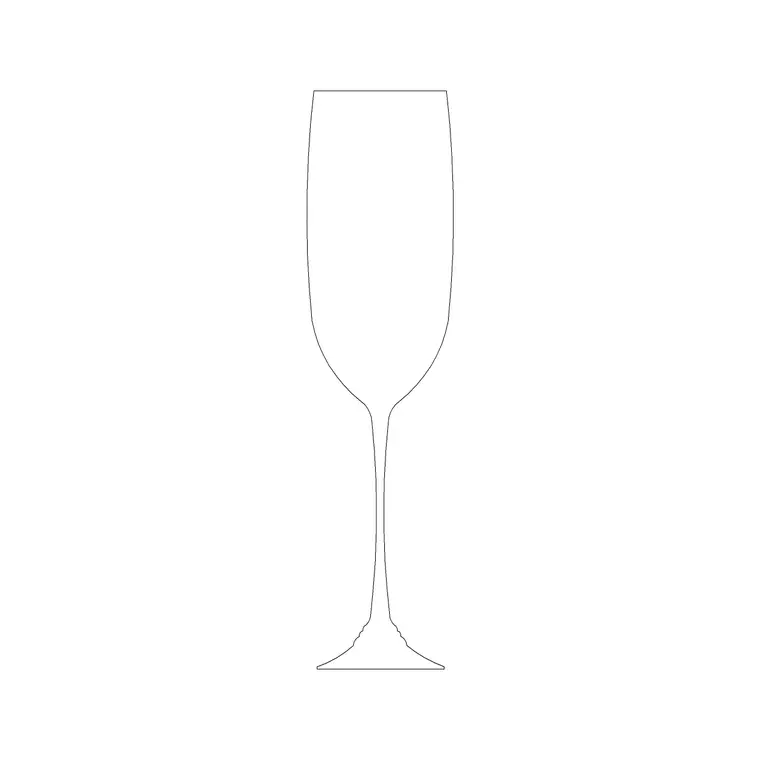 Wine Glass 2 DWG CAD block thumbnail — accessories drawing