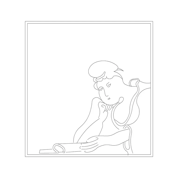 Woman Frame CAD block DWG — plan and elevation view