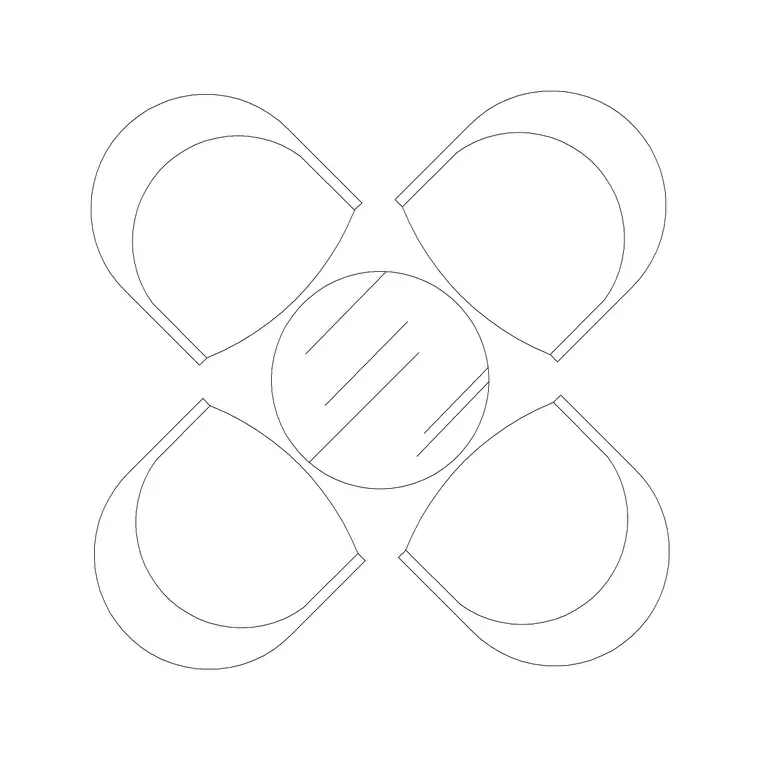 Wooden 4P L Dining Table DWG CAD block thumbnail — furniture drawing
