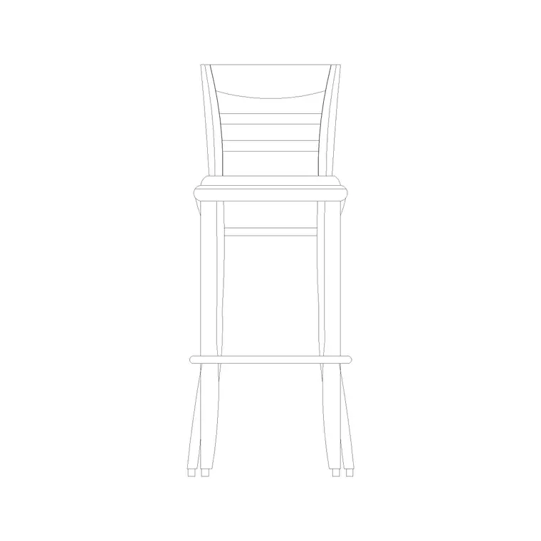 Wooden Bar Stool DWG CAD block thumbnail — furniture drawing