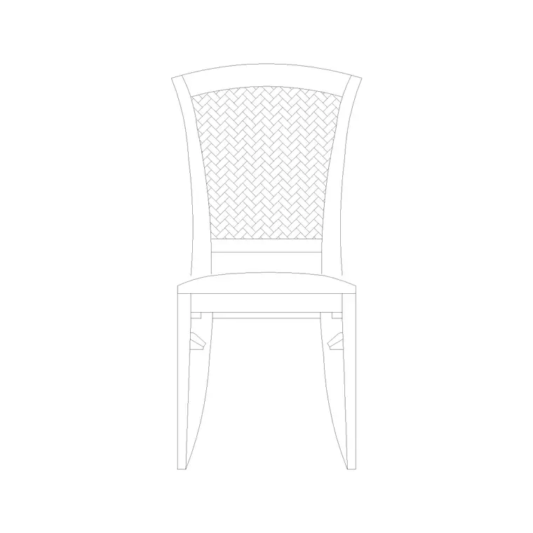 Wooden Chair Cusion Back DWG CAD block thumbnail — furniture drawing