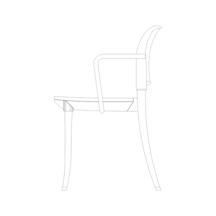 Wooden Chair Side Elevation DWG CAD block thumbnail — furniture drawing