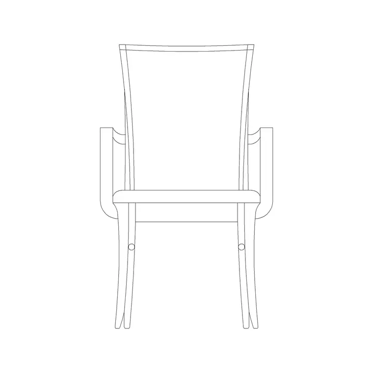 Wooden Chairs Front Classical DWG CAD block thumbnail — furniture drawing