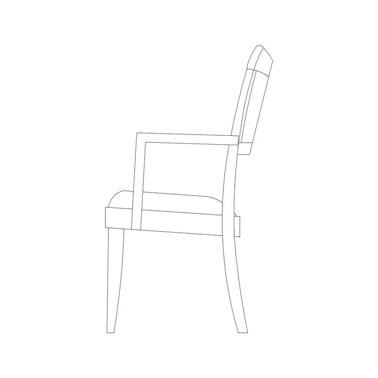 Wooden Chairs Side Cushion Back DWG CAD block thumbnail — furniture drawing