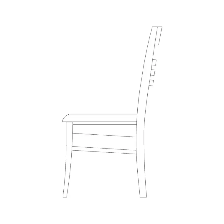 Wooden Chairs Simple Side DWG CAD block thumbnail — furniture drawing