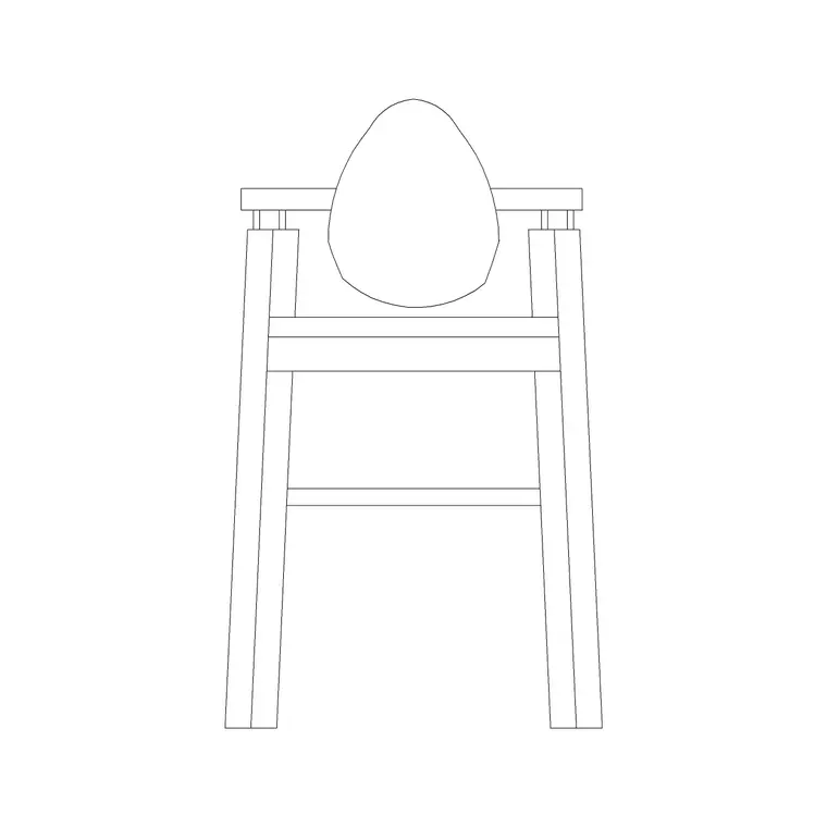Wooden Chairs With Round Back DWG CAD block thumbnail — furniture drawing