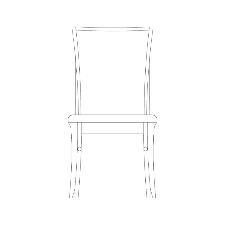 Wooden Chairs With Solid Back DWG CAD block thumbnail — furniture drawing