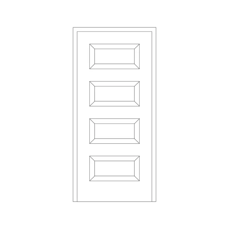 Wooden Designer Door DWG CAD block thumbnail — doors drawing