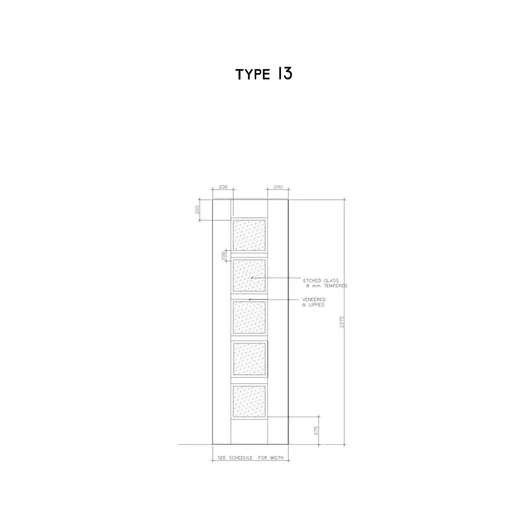 Wooden Door With Glass (2) DWG CAD block thumbnail — doors drawing