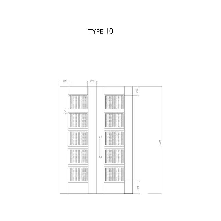 Wooden Door With Glass DWG CAD block thumbnail — doors drawing