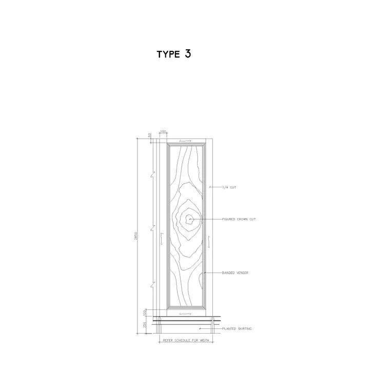 Wooden Door With Grains (2) DWG CAD block thumbnail — doors drawing