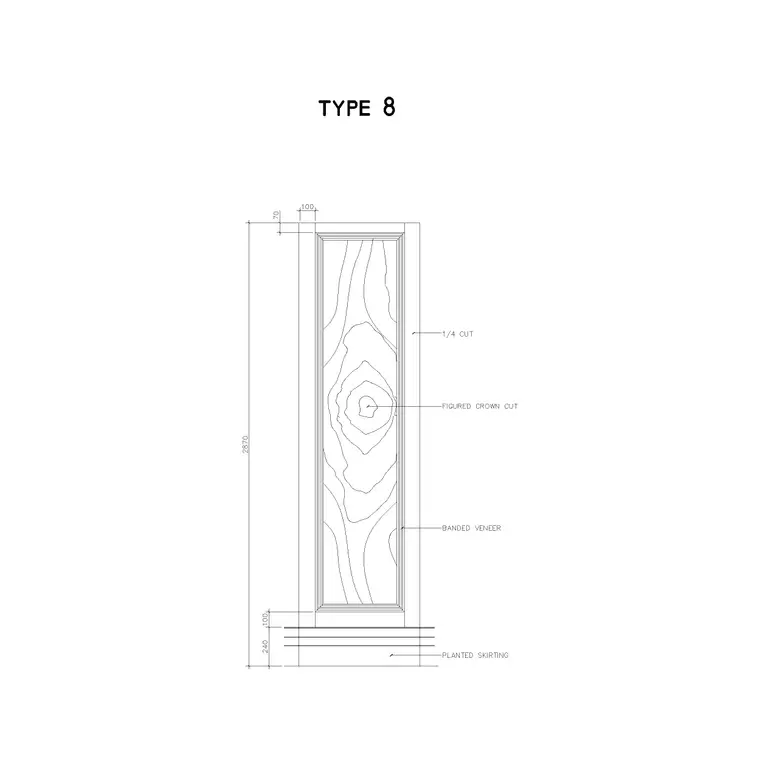 Wooden Door With Grains (3) DWG CAD block thumbnail — doors drawing