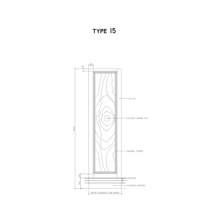 Wooden Door With Grains (4) DWG CAD block thumbnail — doors drawing
