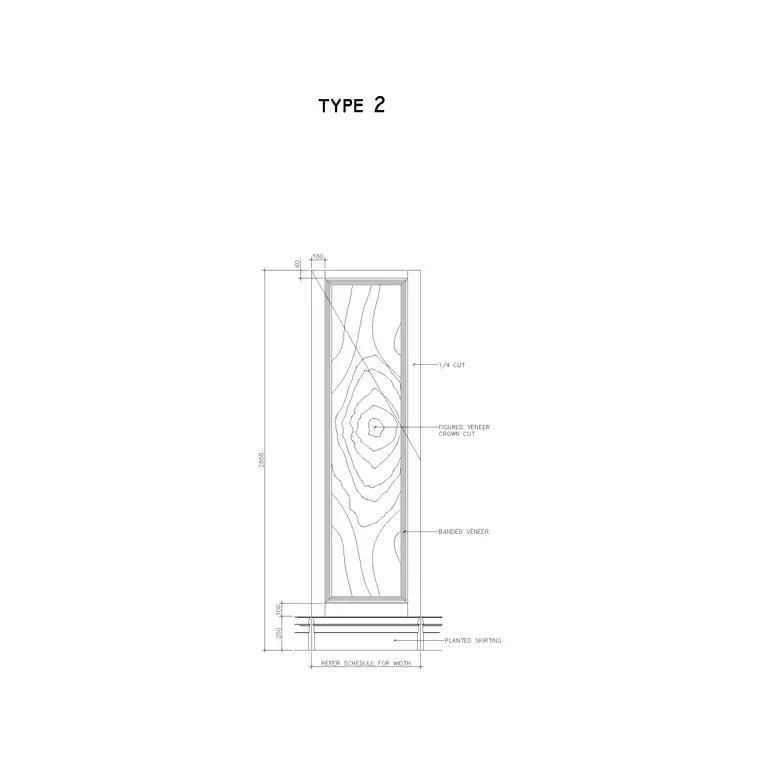 Wooden Door With Grains DWG CAD block thumbnail — doors drawing